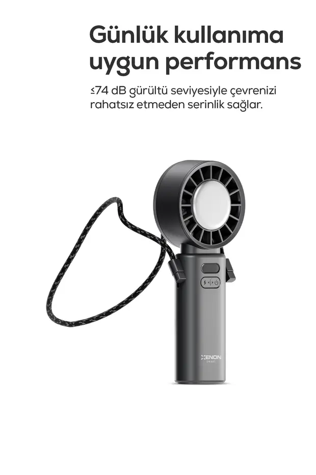 Peltier Buz Soğutmalı El Vantilatörü | 100 Kademe, 3600mAh, 8300 RPM, USB-C, Askılı (Gri-X6111) Peltier Buz Soğutmalı El Vantilatörü | 100 Kademe, 3600mAh, 8300 RPM, USB-C, Askılı (Gri-X6111)